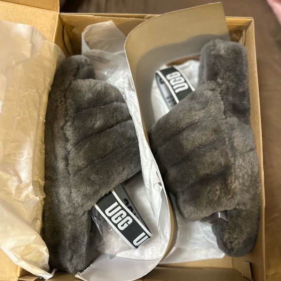 UGG Fluff Yeah Slipper - Grey/Gray - Picture 7 of 8